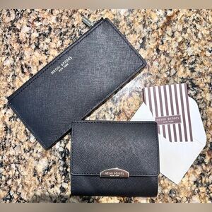 Henri Bendel Black Coin Purse and Thin Card Wallet